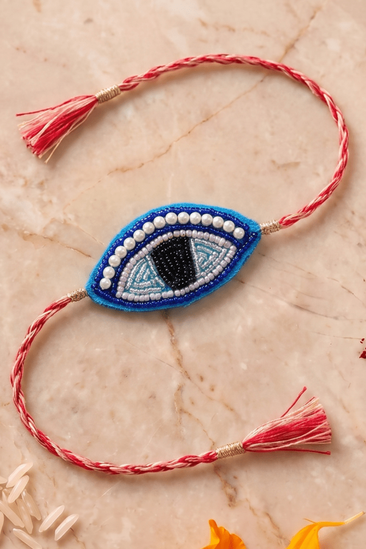Artisan Evil Eye Beaded Thread Rakhi - Western Era Rakhi for women