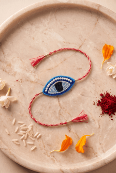 Artisan Evil Eye Beaded Thread Rakhi - Western Era Rakhi for women
