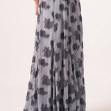 Ashen Grey Jacquard Maxi Skirt - Western Era Bottoms for women