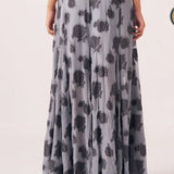 Ashen Grey Jacquard Maxi Skirt - Western Era Bottoms for women