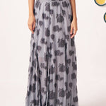 Ashen Grey Jacquard Maxi Skirt - Western Era Bottoms for women