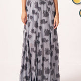 Ashen Grey Jacquard Maxi Skirt - Western Era Bottoms for women