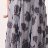 Ashen Grey Jacquard Maxi Skirt - Western Era Bottoms for women