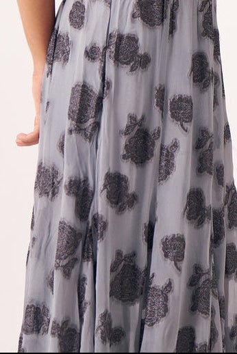 Ashen Grey Jacquard Maxi Skirt - Western Era Bottoms for women