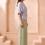 Asymmetric Draped Overlay Top and Laced Straight Fit Trouser Set - Western Era Co-ord set for women