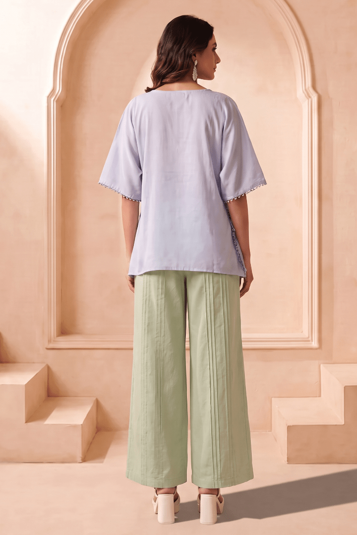 Asymmetric Draped Overlay Top - Western Era Tops for women