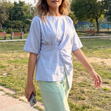 Asymmetric Draped Overlay Top - Western Era Tops for women