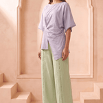 Asymmetric Draped Overlay Top - Western Era Tops for women