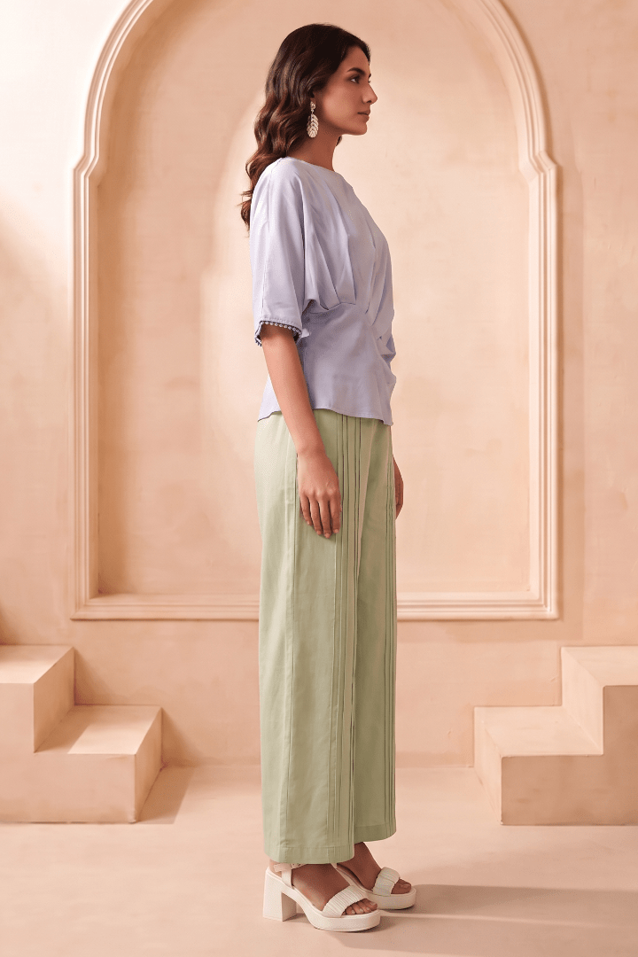 Asymmetric Draped Overlay Top - Western Era Tops for women