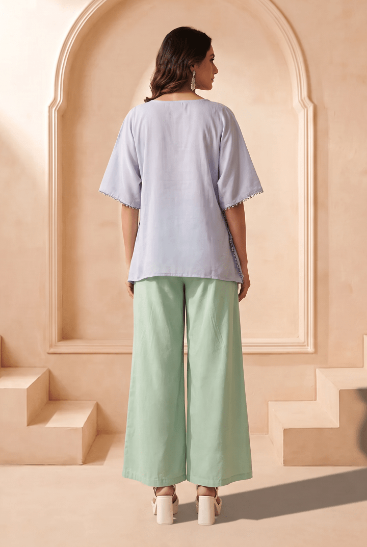 Asymmetric Draped Overlay Top - Western Era Tops for women
