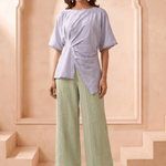 Asymmetric Draped Overlay Top - Western Era Tops for women