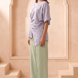 Asymmetric Draped Overlay Top - Western Era Tops for women