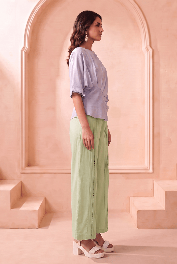 Asymmetric Draped Overlay Top - Western Era Tops for women