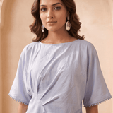 Asymmetric Draped Overlay Top - Western Era Tops for women
