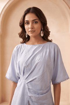 Asymmetric Draped Overlay Top - Western Era Tops for women