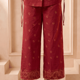 Bandana Inspired Straight Fit Trouser - Western Era Bottoms for women