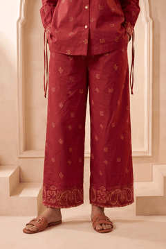 Bandana Inspired Straight Fit Trouser - Western Era Bottoms for women