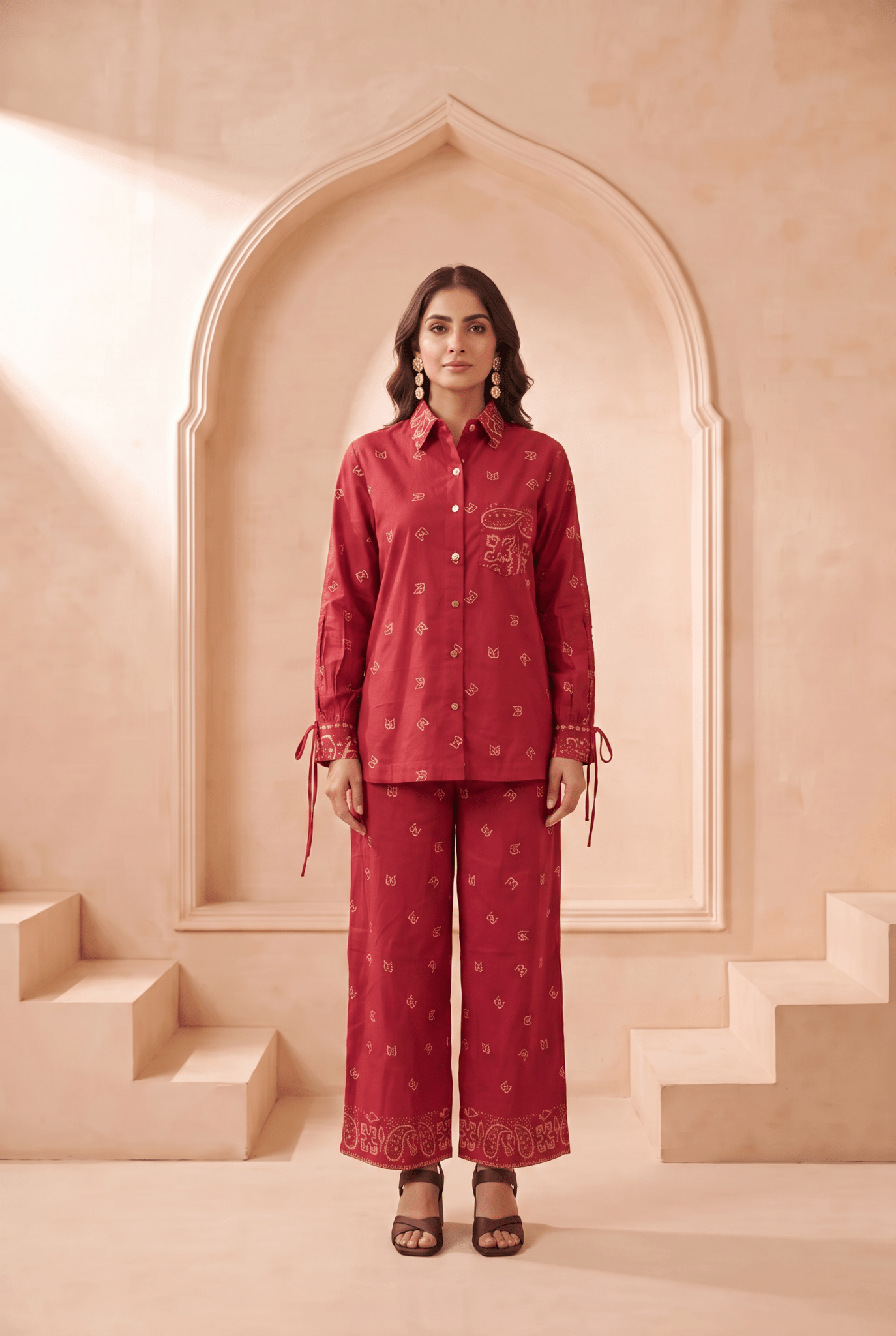 Bandana Inspired Straight Fit Trouser - Western Era Bottoms for women