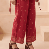 Bandana Inspired Straight Fit Trouser - Western Era Bottoms for women