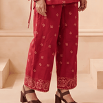 Bandana Inspired Straight Fit Trouser - Western Era Bottoms for women