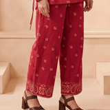 Bandana Inspired Straight Fit Trouser - Western Era Bottoms for women