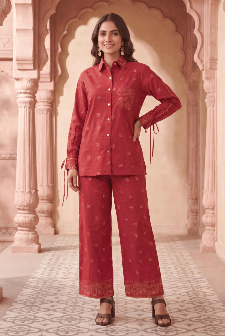 Bandana Print Inspired Co-ord Set - Western Era Co-ord set for women