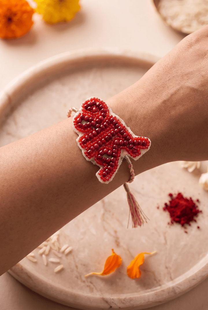 Beaded Motif Inspired Handcrafted Rakhi - Western Era Rakhi for women