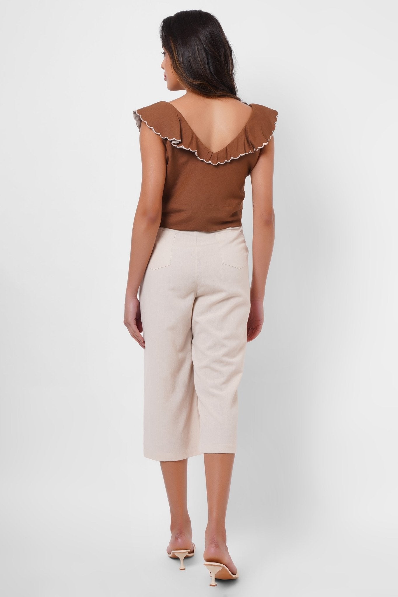 Beig Pleated Trousers - Western Era trousers for women