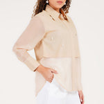 Beige Crystal Shirt - Western Era Tops for women