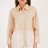 Beige Crystal Shirt - Western Era Tops for women