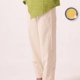 Beige Regular Fit Cotton Trouser - Western Era Bottoms for women