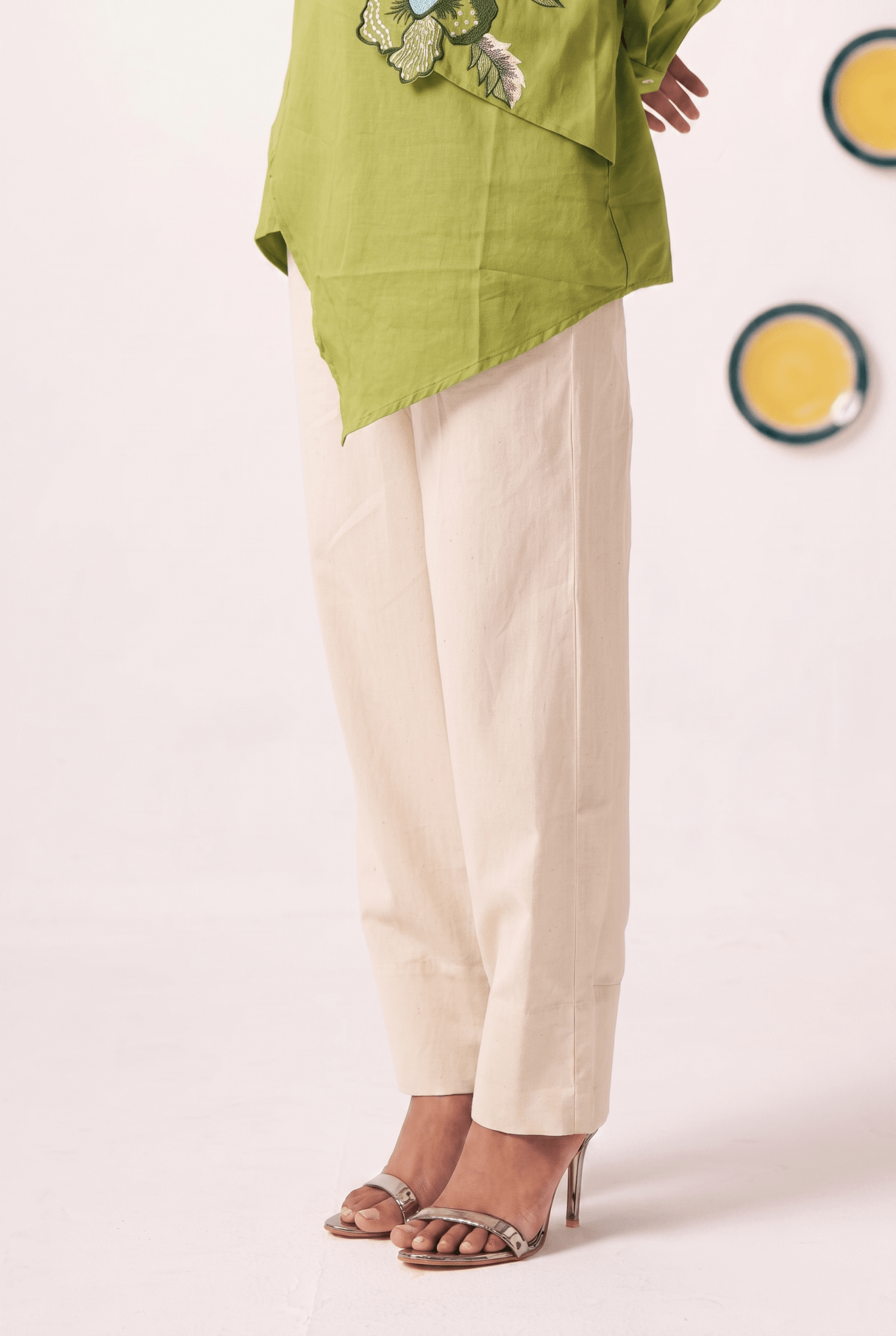 Beige Regular Fit Cotton Trouser - Western Era Bottoms for women