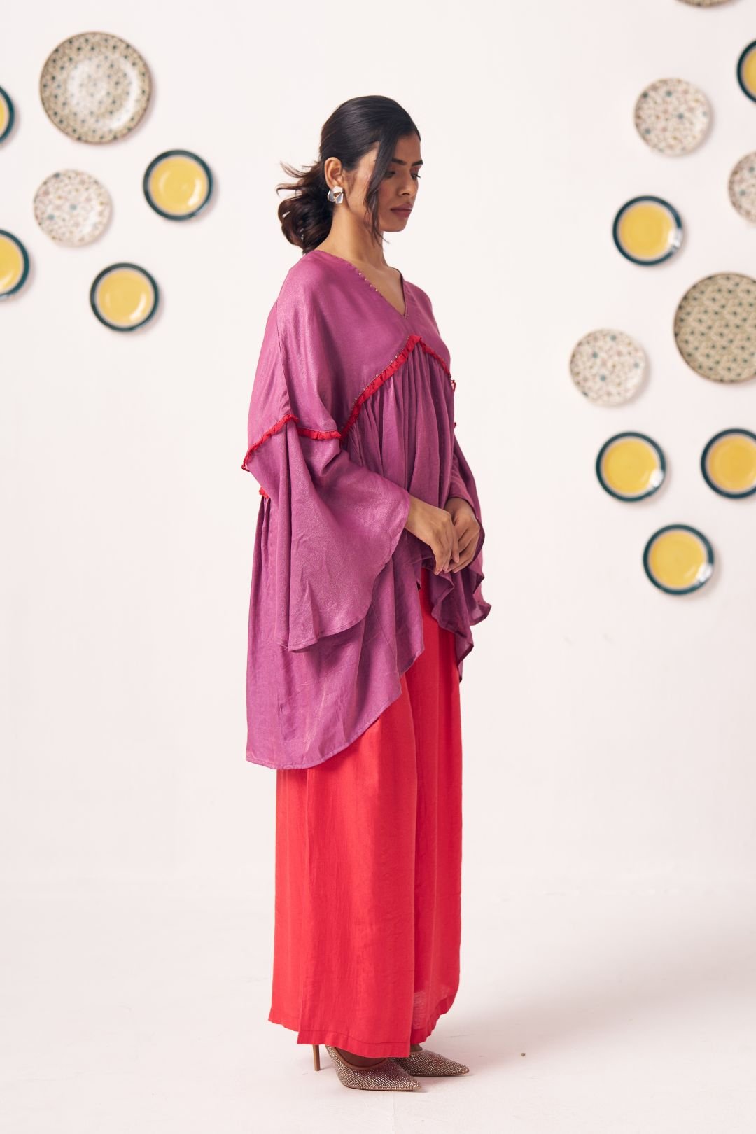 Berry Bloom Flared Kaftan - Western Era Tops for women