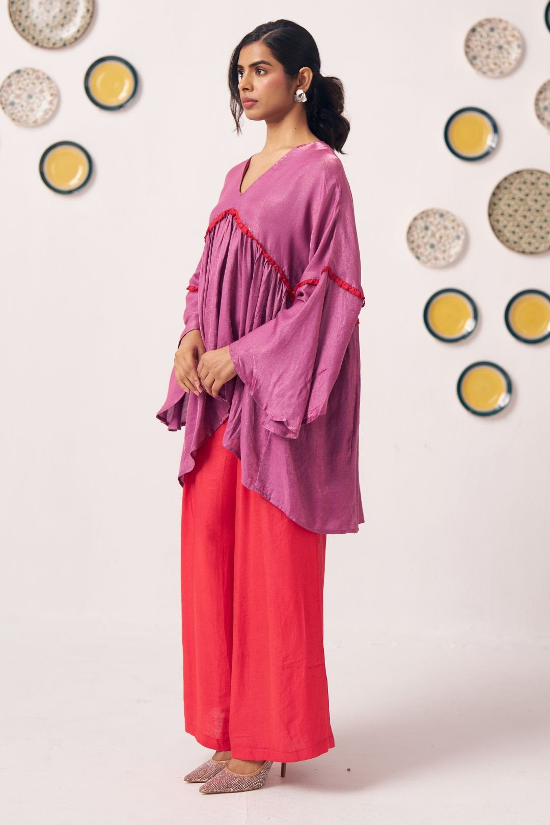 Berry Bloom Flared Kaftan - Western Era Tops for women