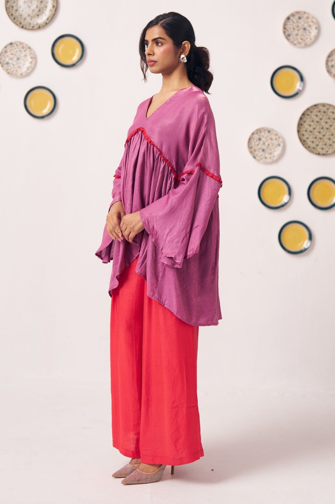Berry Bloom Flared Kaftan - Western Era Tops for women