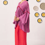 Berry Bloom Flared Kaftan with Wide Pants - Western Era Co - ord set for women