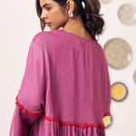 Berry Bloom Flared Kaftan with Wide Pants - Western Era Co - ord set for women