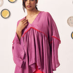 Berry Bloom Flared Kaftan with Wide Pants - Western Era Co - ord set for women