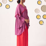 Berry Bloom Flared Kaftan with Wide Pants - Western Era Co - ord set for women