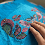 Bird Garden Cross loom Overtop with Adjustable Side Ties And Embroidery - Western Era Tops for women