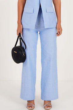 Blue Chambray Trouser - Western Era trousers for women