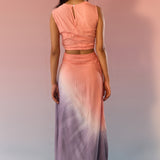 Blush and Slate Top Skirt Set - Western Era Cordset for women