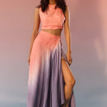 Blush and Slate Top Skirt Set - Western Era Cordset for women