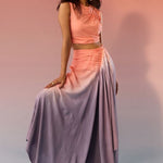 Blush and Slate Top Skirt Set - Western Era Cordset for women