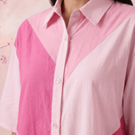 Blush Beam Button Down Collared Shirt Style Dress - Western Era Dresses for women