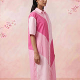 Blush Beam Button Down Collared Shirt Style Dress - Western Era Dresses for women