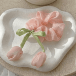 Blush Tulip Satin Silk Scrunchie - Western Era Accessories for women