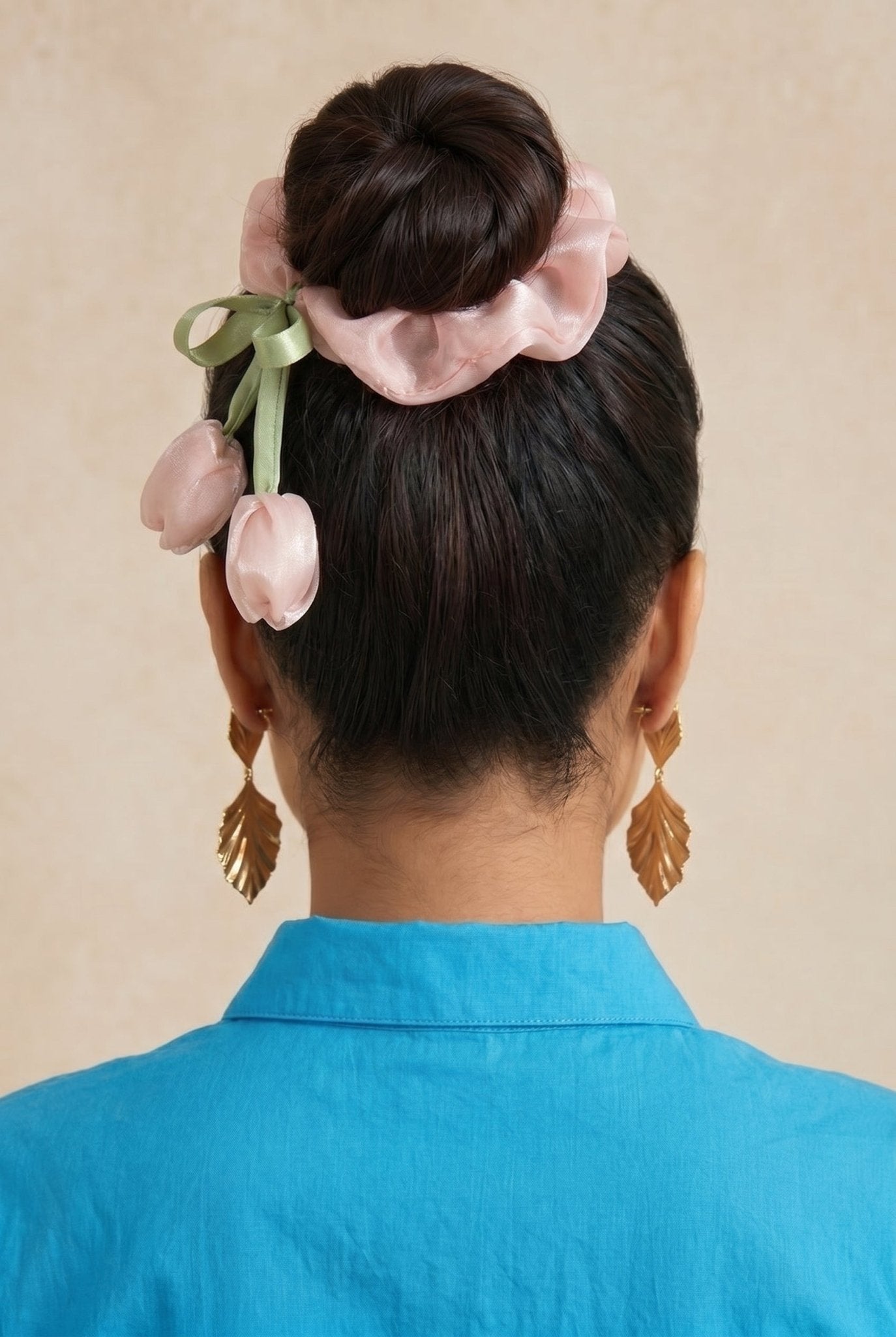 Blush Tulip Satin Silk Scrunchie - Western Era Accessories for women