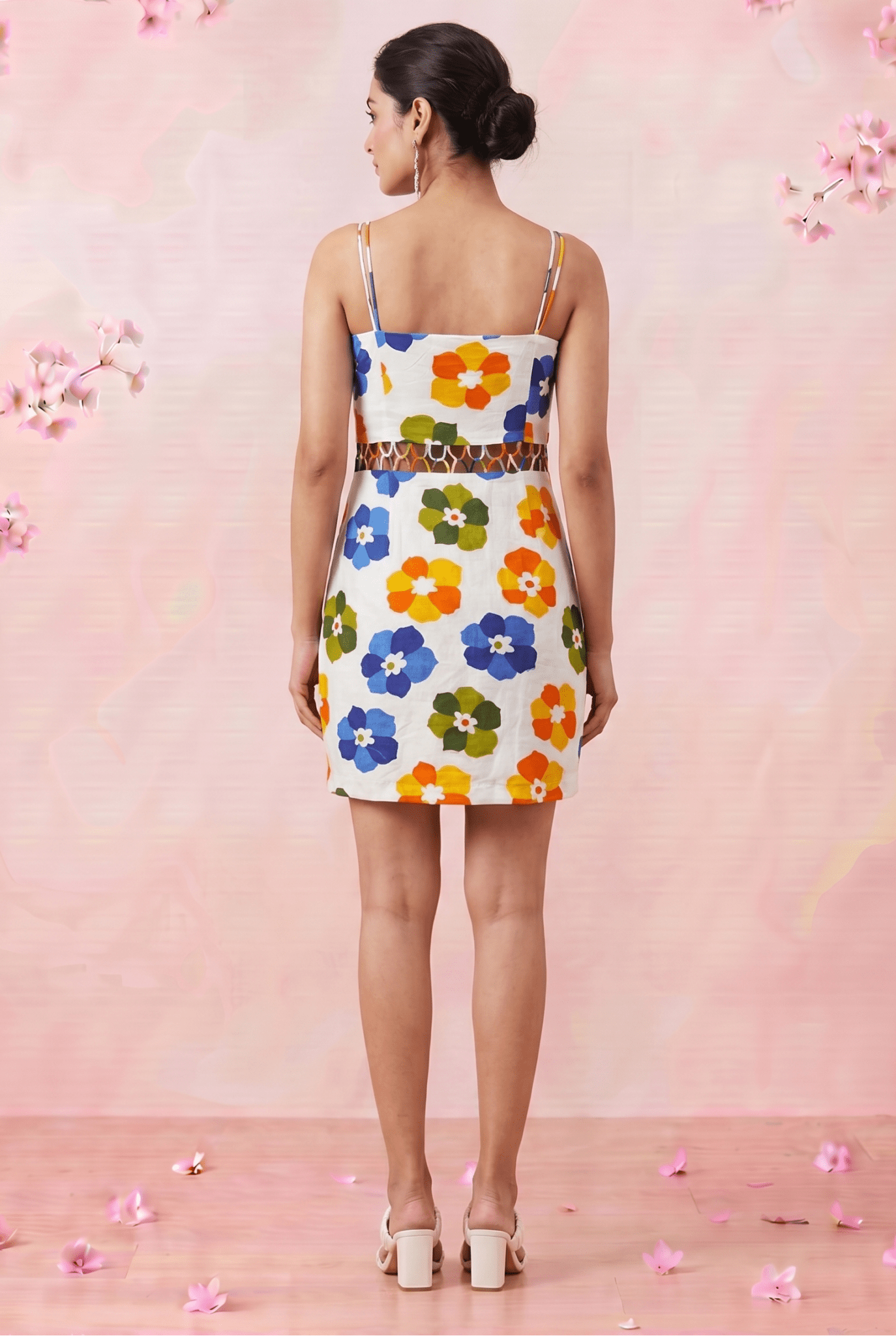Breathable Cotton Floral Print Multi Strap Short Dress - Western Era Tops for women