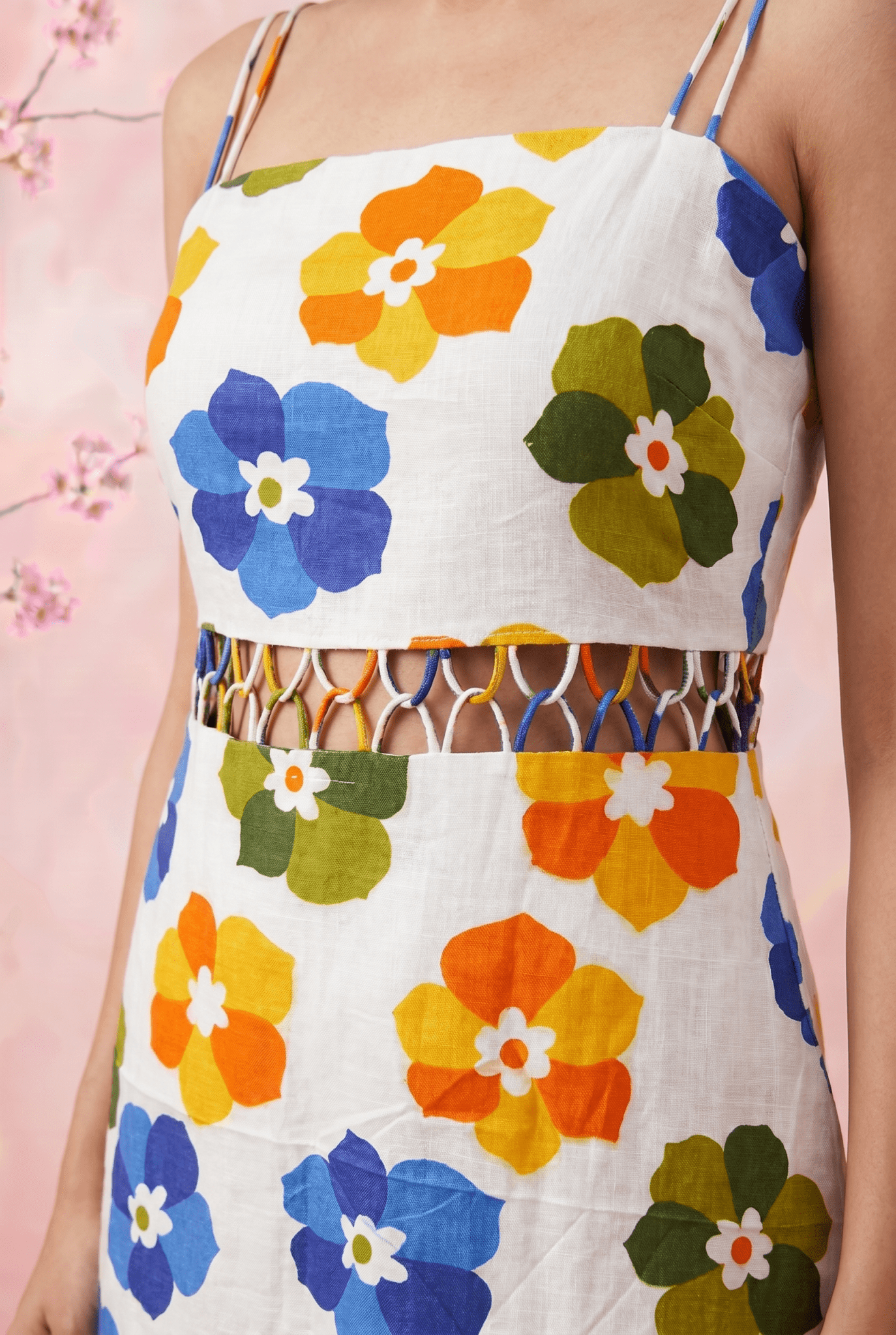 Breathable Cotton Floral Print Multi Strap Short Dress - Western Era Tops for women